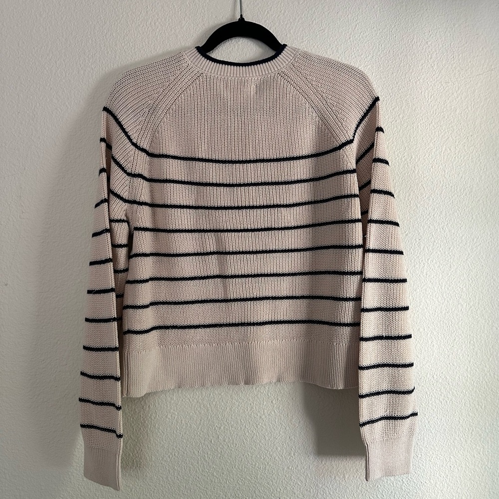 Velvet by Graham and Spencer “Kierra” Beige and Black Striped Sweater - Picture 3 of 3